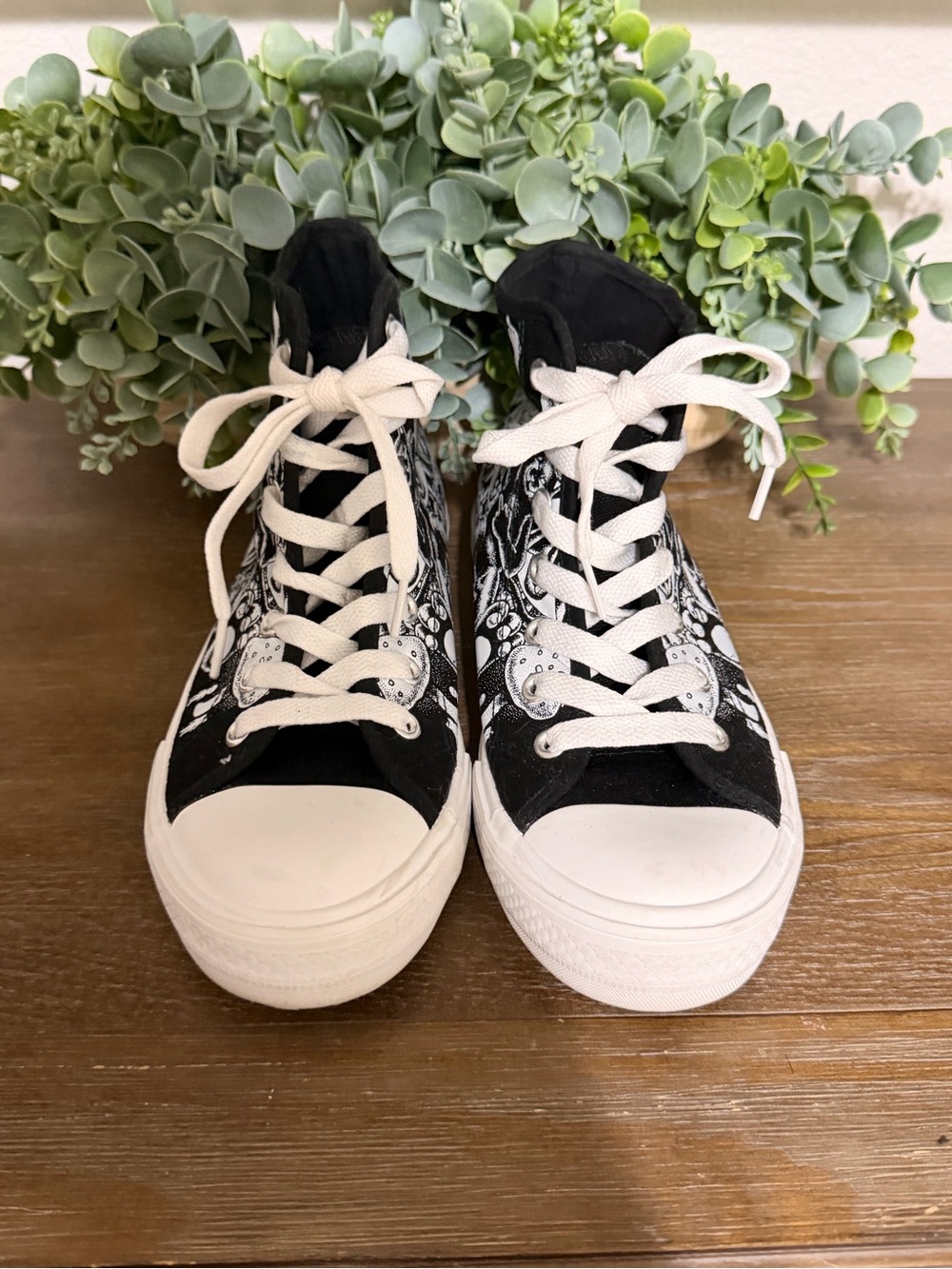 Ripndip Black and White High-Top Sneakers